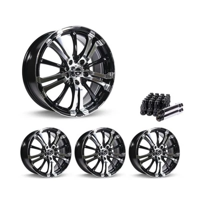 Set of 4 15" Black Alloy Wheel Rims 5x100 fits 2012-24 Kia Forte5, RTXK5 5Lug - Image 1 of 4