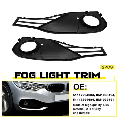 Parachoques delantero negro para BMW 2015-2016 428i 435i cubierta antiniebla bisel izquierdo+derecho Foto 1 de 4