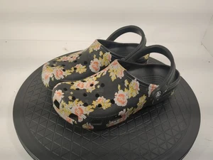 Crocs Classic Painted Floral Clogs Women's 10 Mens 8 Slip On Mules Multicolor - Picture 1 of 5