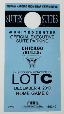 Chicago Bulls 2010 Home Game United Center Vs Rockets Executive Parking Pass - Image 1 of 2