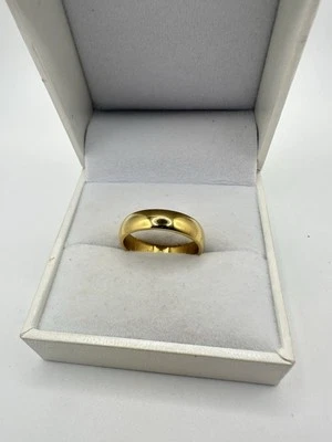 Anillo Banda Lleno Oro Amarillo 14k Talla 5 Simple Mínimo Patrimonio Firmado Apilable Leer Foto 1 de 4