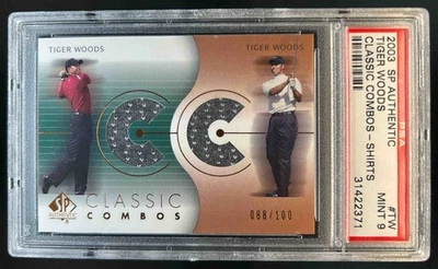 2003 SP Authentic Tiger Woods Classic Combos Jersey #88/100 PSA 9 - Image 1 of 2