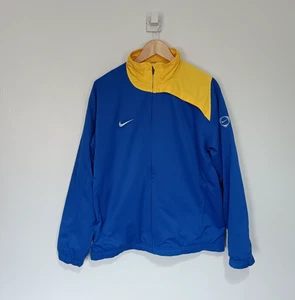 Nike 90s Jacket Streetwear Size M Blue Yellow Full Zip Embroidered Pockets - Picture 1 of 23