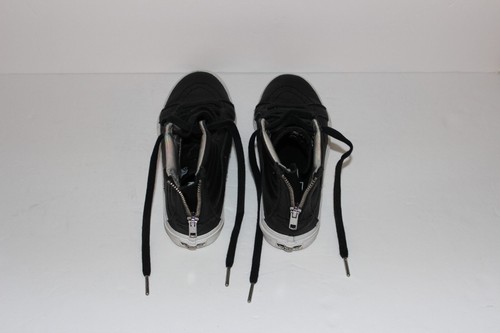 VANS Sk8 Hi Slim Zip Ologramma Pelle Nero Donna Taglia 5 5 Uomo Taglia 4