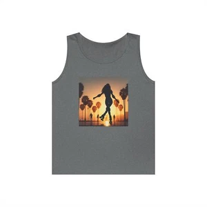Sunset Roller Skater Tank Top, Unisex Sleeveless Shirt for Skating Enthusiasts, - Picture 1 of 33