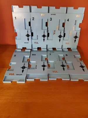 ACBL Plastic Duplicate Bridge Boards  Set 1-8 Plastic blue boards. D - Image 1 of 3