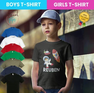 CAMISETA PERSONALIZADA DE COHETE ESPACIAL INSPIRADA EN ASTRONAUTAS NIÑOS NIÑOS IDEA DE REGALO - Imagen 1 de 9