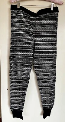 Leggings Aeropostale Negro Crema Patrón Nórdico Talla L 29” Entrepierna 34” Cintura Foto 1 de 2