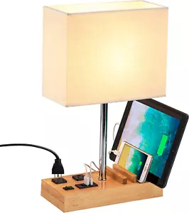 Desk Lamp with 3 USB Charging Ports, Table Lamp with 2AC Outlets and 3 Phone Sta - Picture 1 of 7