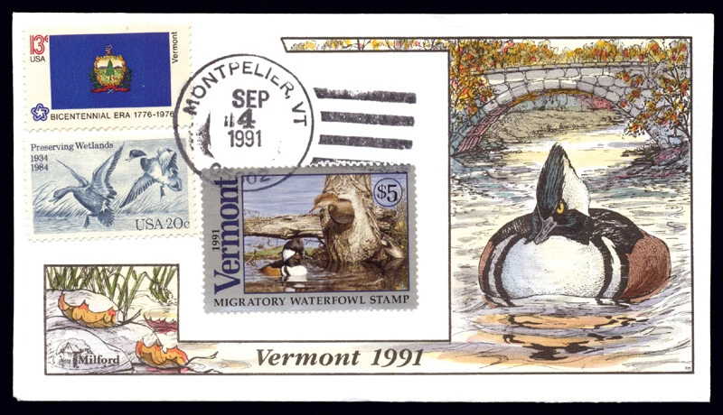 Duck FDC - VT6 1991 Vermont - Image 1 of 1