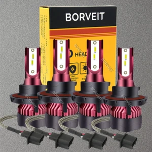 4x 120W LED Headlights Light Bulbs For 2005-2019 Ford F250 F350 F450 Super Duty - Picture 1 of 13