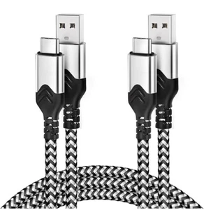 USB C Cable 10ft(2 Pack) Extra Long Nylon Braided Fast Charging Compatible S10 - Picture 1 of 6