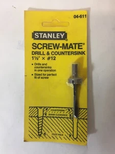Stanley 04-611, Schraubenmatte, Bohrer & Kegelsenker, 1 1/2" x #12, neu aus altem Lagerbestand - Bild 1 von 2