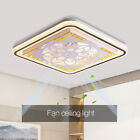 Modern Ceiling Fan Dimmable LED Light Remote Control Flush Mount Chandelier Lamp