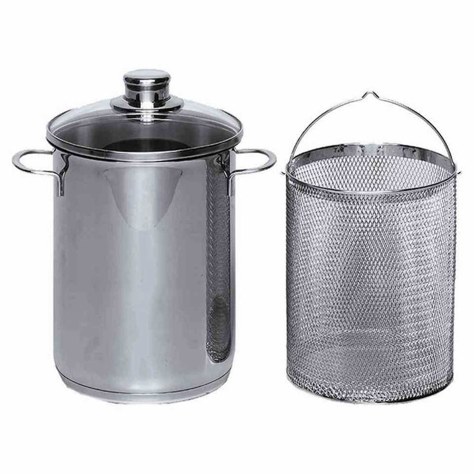 Cuoci Asparagi Pastaiola Acciaio Inox Pentole Pentola con Coperchio O Utilizzo - Immagine 1 di 1