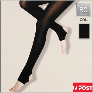 80Denire Ring Type Stockings Black Color Only Bargain- Made in Korea -Fr Sydney - Picture 1 of 2