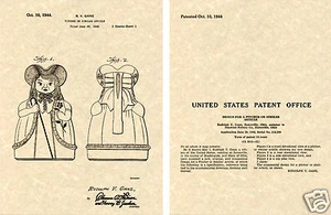 SHAWNEE BO PEEP PITCHER US Patent Kunstdruck FERTIG ZUM RAHMEN!! Ganz Milchkännchen 1944 - Bild 1 von 1