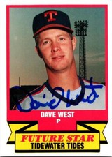 David West autographed baseball card New York Mets Tidewater Tides 1989 CMC #29