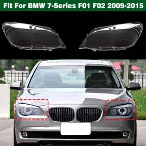 Pair Headlight Lens Cover Lampshade Seal Glue For BMW 7-Series F01 F02 2009-2015 - Picture 1 of 12