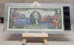 Bradford Exchange- 2013 $2 Dollar Bill, New Jersey Statehood Note, Colorized - Bild 1 von 4