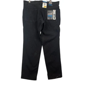 Haggar Mens Pants 34x30 City Flex 5-Pocket Slim Straight Black Active Flex Waist - Picture 1 of 8