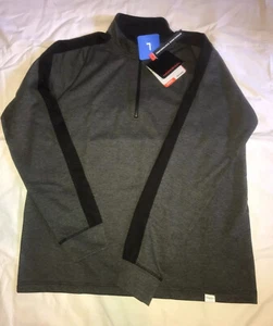 HAWKE & CO. Large L Pro Series Quarter Zip Pullover Sportswear Grey Heather Mens - Picture 1 of 9