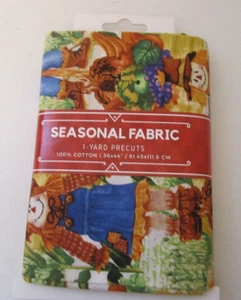 Cotton Scarecrows Harvest Autumn Fall Cotton Fabric Print 1 Yard Pre-cut - Picture 1 of 5