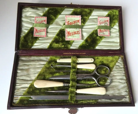 ANTIQUE SEW KIT,NEEDLE PACKS,KNITTING PINS,PEN KNIFE & SEW TOOLS Cover