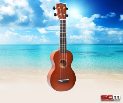 MAHALO Rainbow Series Soprano Ukulele MR1TBR Trans Brown Finish W/GigBag - Image 1 of 3