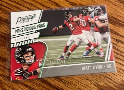 2020 Panini Prestige Prestigious Pros Green /199 Matt Ryan #PP-MR + Base - Image 1 of 4