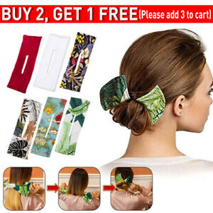 Deft Bun Hair Bands Women Summer Knotted Wire Lady Headband Print Hair Tools AU