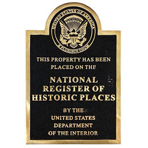 National Register of Historic Places Plaque in HEAVY Solid Brass