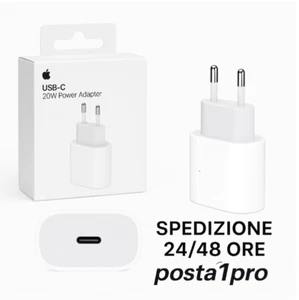 Caricatore Originale Spina 20W USB-C Ricarica Rapida Per IPHONE 12/13/14/15/16 - Photo 1/1