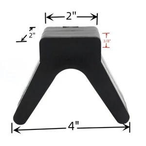 2 Inch Mounting Width Boat Trailer Black Molded Rubber V Bow Stop - Picture 1 of 4