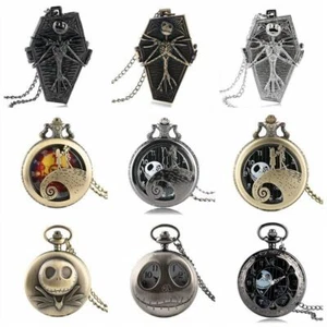 Analog Halloween Night Before Christmas Quartz Pocket Watch Retro Gothic Gifts - Picture 1 of 29