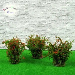 4 Dollhouse Window Box Layout Scenery Landscape Model Ground Cover Flower Red - Picture 1 of 5