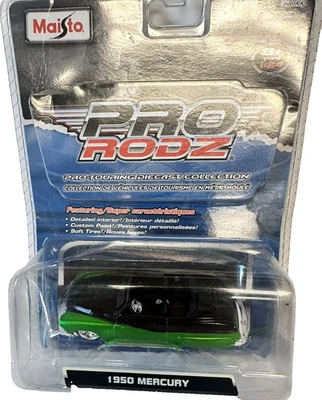 1950 Mercury 1/64 Pro Rods Maisto RELEASED  2009  GREEN AND BLACK - Image 1 of 4