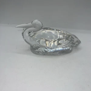 Baccarat Frankreich klar Kristall Pelikan Storch Vogel auf Nest Figur Briefbeschwerer  - Bild 1 von 6