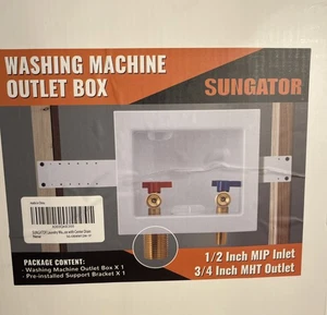 SUNGATOR Washing Machine Outlet Box 1/2"PEX 3/4" MHT Outlet - FREE SHIPPING - Picture 1 of 5
