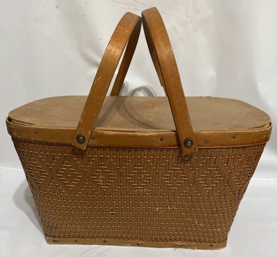 Cesta de picnic Redman vintage - bisagras laterales años 40-70 Foto 1 de 4