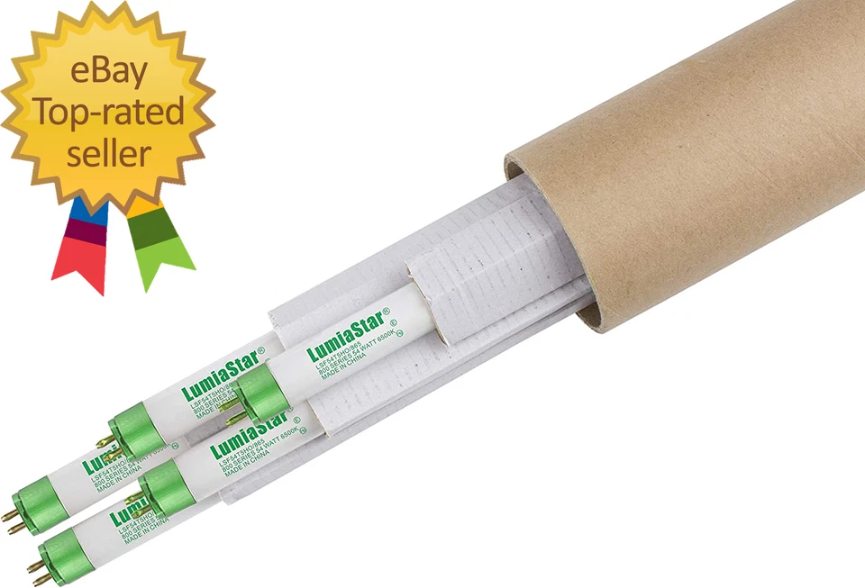 Paquete de 5 bombillas fluorescentes de crecimiento de tubos 4 pies 54 W T5 HO 6500 K Foto 1 de 2