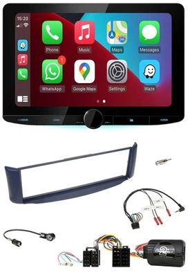 Kenwood Lenkrad USB DAB Bluetooth Autoradio für Smart ForTwo 2004-2007 blau - Bild 1 von 4