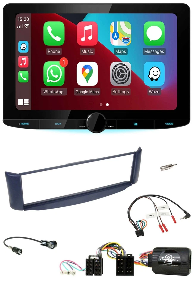 Kenwood Lenkrad USB DAB Bluetooth Autoradio für Smart ForTwo 2004-2007 blau - Bild 1 von 4