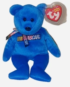 Ty Beanie Baby RACER the NASCAR Bear (Blue)(8.5 Inch) MWMTs Stuffed Animal Toy - Picture 1 of 8
