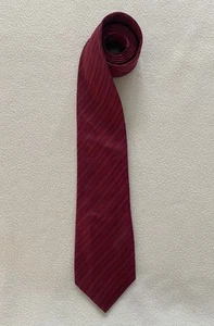 Thomas Pink Tie Vivid Red Striped Luxury Necktie Silk Woven Thick - Picture 1 of 4