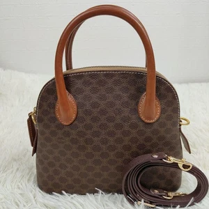Bolso de Hombro CELINE Triomphe Macadam Cuero Marrón Auténtico De Colección - Imagen 1 de 19