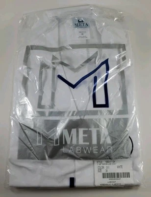 NEW Meta Men’s Size 34 White 38" Lab Coat Professional Medical Style 1963-011-34 - Image 1 of 4