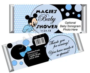 Baby Mickey Mouse Candy Bar Wrappers - Boy Baby Shower - Set/12 - Picture 1 of 1