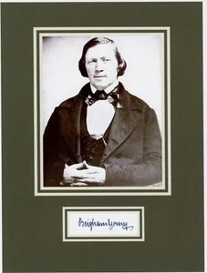 BRIGHAM YOUNG (LDS) 8x10 REPRINT PHOTO & REPRINT AUTOGRAPH ON GLOSSY PHOTO PAPER - Bild 1 von 1