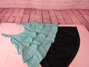 Island Escape Women's Tankini Swim Set Triple-Tier Bandeau Bathing Suit - Picture 1 of 5